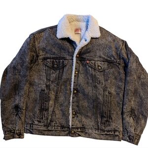 Vintage Levi's Black And White Sherpa Trucker Jacket